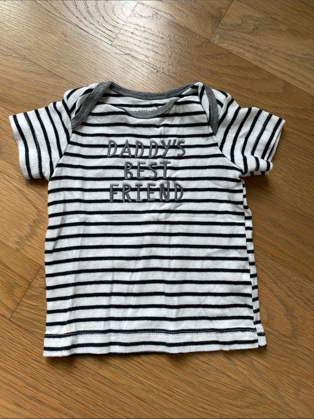 Carter’s 3Month Striped 'Daddy's Best Friend' Short Sleeve Tee - White & Black